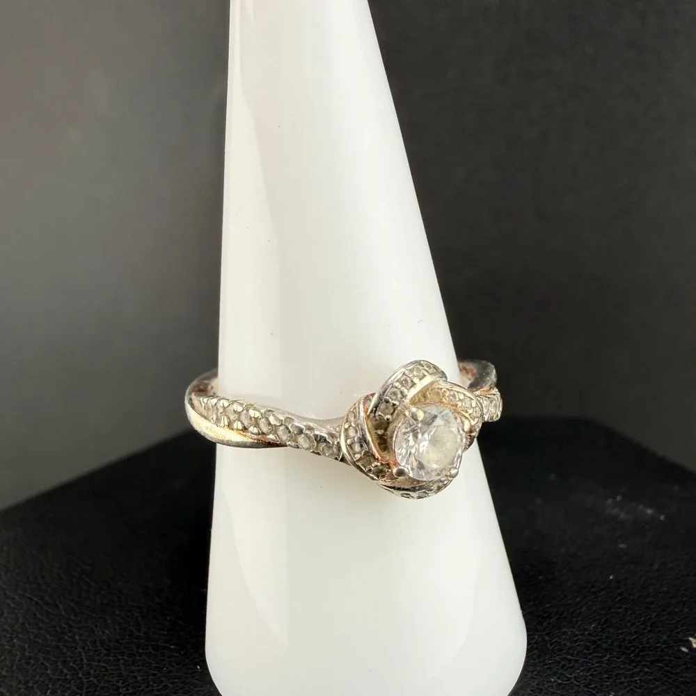 Vintage Sterling Silver Ring Cocktail Signed IBB Size 8.75